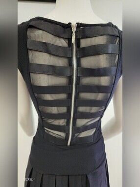 Oh Yes Y2K solid banding mesh back shirt Juniors S(fits like a xs) NWOT Goth